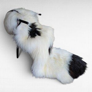 Genuine Icelandic Double-Pelt Sheepskin Rug Spotted 87" x 34"